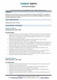 Their specialty is condensing large amounts of information into workable financial advice for their clients. Economic Analyst Resume Samples Qwikresume