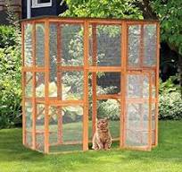 Pawhut - Jaula de Madera para Gatos, 71\x 39\x 71"