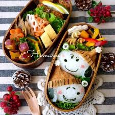 キャラ弁 冬帽子を被ったお稲荷スヌーピー 作り方 お弁当 おにぎり お弁当 お弁当 かわいい