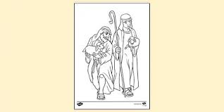The shepherds with their sheep. Free Nativity Shepherds Colouring Sheet Colouring Sheets
