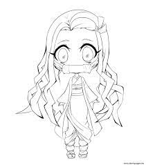 Show your kids a fun way to learn the abcs with alphabet printables they can color. Chibi Nezuko Demon Slayer Coloring Pages Printable