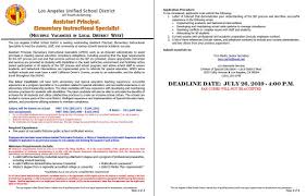 Serving teacher assistants since 2006. Lausd Certificated Jobs On Twitter Now Recruiting For Principal Early Education Center Assistant Principal Elementary Instructional Specialist Multiple Vacancies Available Lausd Buildabetterfuture Teachinla Specialeducation Earlyed