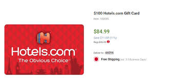 Gift cards are plastic and fit conveniently in a wallet. 100 Hotels Com Gift Card For 85 From Bjs Com Doctor Of Credit