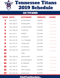 Printable Tennessee Titans Schedule 2019 Season Tennessee Titans Schedule Tennessee Titans Titans Football