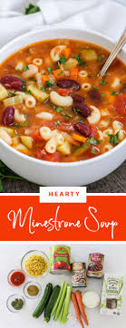 Hearty Minestrone Soup In 2020 Olive Garden Minestrone Soup Easy Soup Recipes Summer Salad Recipes