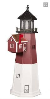 Amish Crafted Poly Lighthouse Mailbox Barnegat Lighthouse Mailbox House Lighting Outdoor Lighthouse
