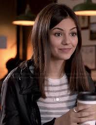 WornOnTV: Lindy's grey striped sweater