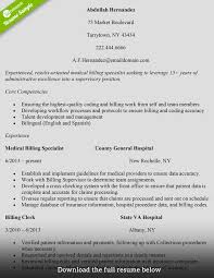 how to write a medical billing resume with examples