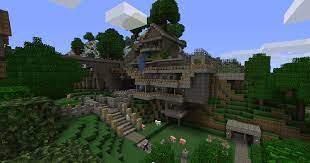 Minecraft House Stone Castle Village Hut Outdoors 4 Stories Sheep Pig Cow Wooll Trees Texture Pack Screenshot Ideas To Minecraft Houses Tree Textures Minecraft
