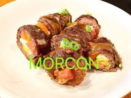 The Beef Morcon Recipe Is A Filipino Meat Roll Stuffed With Sausage Or Hotdogs Carrots Pickles Cheese And Egg Very Mu Beef Recipes Embutido Recipe Recipes