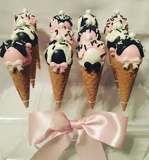 Black And White Ice Cream Cone Paris Themed Ice Cream Cone Cake Pops Pink Cake Pops Black Cake Pops White Cake Pops Sundae Cake Pops Parisian Treats Sprinkles And Bows Etsy Com Sh