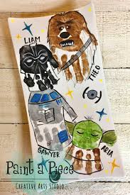 Star Wars Hand Print Art Created By Pyop Pottery Painting Studio Paint A Piece In Memphis Tn Star Wars Kids Crafts Fathers Day Crafts Handprint Art