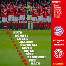 Die 05er haben von der @dfl_official die lizenz für die kommende saison. Mainz 05 English On Twitter Today S Mainz05 Line Up In Munich Give It All You Ve Got Boys Upthemainz Fcbm05