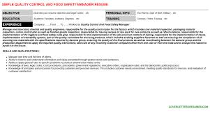 Date… authority name/position name… sub: Quality Control And Food Safety Manager Job Letter Resume Template