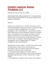 View contoh laporan kajian tindakan.doc from pusat koku csp2071 at sultan idris university of education. Contoh Laporan Kajian Tindakan