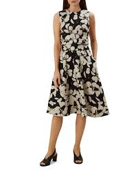 Hobbs London Twitchill Tie Waist Floral Dress Womens Floral Dress Hobbs Dresses Black White Floral Dress