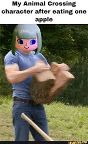 My Animal Crossing Character After Eating One Apple Ifunny Animal Crossing Funny Animal Crossing Characters Animal Crossing Memes