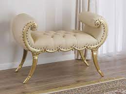 Panca Eva Stile Barocco Francese Foglia Oro Ecopelle Champagne Bottoni Swarovski Poggiapiedi E Panche Arredament In 2020 Furniture Fine Furniture Classic Furniture