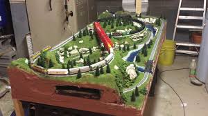 Placed against the wall, with an overstuffed armchair on each side, and a sofa facing the table, the layout becomes an instant conversation starter. N Scale Coffee Table Layout Build Part 3a Youtube