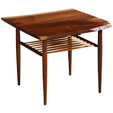 Walnut End Table With A Spindle Shelf By George Nakashima In 2020 George Nakashima Antique End Tables Walnut Side Tables