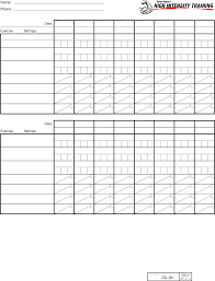 3x3 Workout Chart Template Free Download