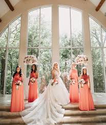Peach Bridesmaids High Neck Bridesmaid Dresses Bridesmaid Bridesmaid Gown