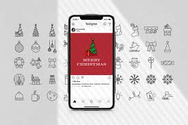 Download Christmas Icons Collection In Icons On Yellow Images Creative Store