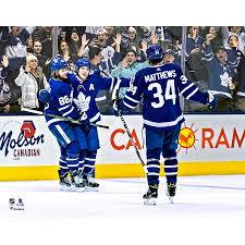 In the process, they have scored 33 goals. Auston Matthews Mitch Marner And William Nylander Toronto Maple Leafs Unsigned Goal Celebration Photograph