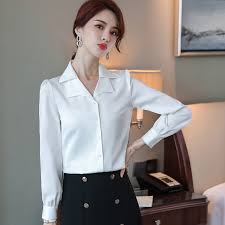You can look stylish and very chic in a white satin blouse while you are at work. Double Layer Collar White Acetate Satin Shirt Women S Long Sleeve Spring And Autumn Korean Style Business Temperament Silk Shirt Bottoms Lazada Ph