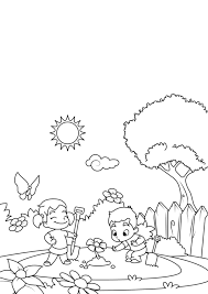 Pájaros y flores en primavera. Dibujo Para Colorear Primavera Jardineria Dibujos Para Imprimir Gratis Img 30955