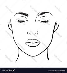 Woman Portrait Face Chart Makeup Template