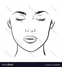 woman portrait face chart makeup template