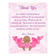 Baby Shower Thank You It S A Girl Baby Girl Postcard Zazzle Com Baby Shower Thank You Cards Baby Shower Baby Shower Thank You