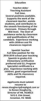 This career should not be confused with a graduate teaching assistant , who is a university graduate student serving in a support role for their professor. Teacher Aide Teaching Assistant Spanish Teacher Howard Gardner School