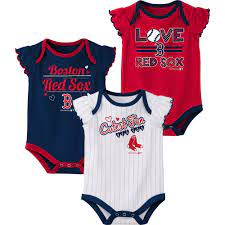 Girls Newborn Infant Navy Red White Boston Red Sox 3 Pack Bodysuit Set Walmart Com