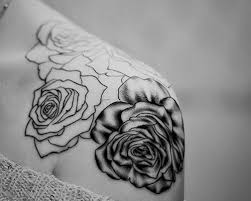 Black And White Linear Shoulder Rose Tattoo Cute Tattoo Shoulder Tattoo Cute Tattoos Picture Tattoos
