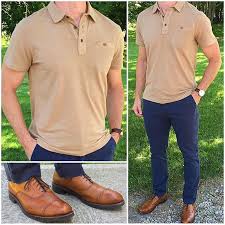 Summer Essentials A Solid Color Pique Polo And Cotton Chinos Is A Perfect Outfit All Summer Long Polo Shirt Outfits Mens Casual Outfits Mens Clothing Styles