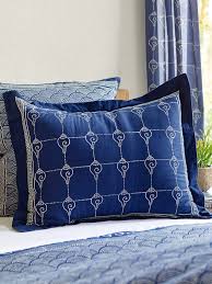 2019 black friday / cyber monday throw pillows deals and updates. Rustic Navy Blue Pillow Sham Asian Insipired Pillow Sham Cotton Pillow Cover Saffron Marigold