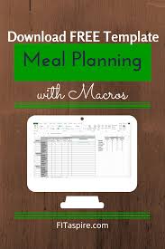 Meal Planning With Macros Free Template Fitaspire Meal Planning Template Macro Nutrition Macro Meals