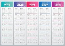 Year 2019 2020 2021 2022 2023 Calendar Vector Design Template Royalty Free Cliparts Vectors And Stock Illustration Image 108575329