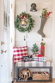 My Festive Farmhouse Christmas Foyer Worthing Court Christmas Foyer Decor Christmas Entryway Christmas Foyer