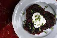 Beet-potato latkes with horseradish-caraway creme fraiche Recipe ...