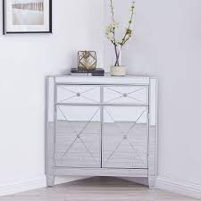 Monarch specialties corner accent etagere, 72h, dark taupe. Southern Enterprises Mirage Mirrored Corner Cabinet