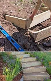 Backyard Diy How To Build Outdoor Stairs Diy Stairs Outdoor Sloped Backyard Garden Stairs