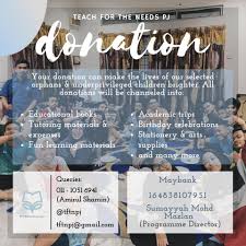 European restaurants for special occasions in petaling jaya. Teach For The Needs Petaling Jaya Tftn Pj Donation Drive For Underprivileged Children He Who Opens A School Door Closes A Prison Victor Hugo Help Us To Enhance Education