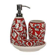 Step out of the shower or bath in style with this. Craftghar Ceramic Bathroom Set Of Liquid Soap Dispenser Soap Holder And Toothbrush Holder Set Of 3 Perfect For Bathroom Amazon In Home Kitchen