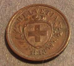 rare 1913b swiss 1 rappen bronze coin switzerland helvetia high grade bronze coin coins rare coins