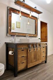 Rustic Industrial Vanity Reclaimed Barn Wood Vanity W Sliding Doors 3658 With Images Reclaimed Barn Wood Vanity Rustic Bathroom Vanities Industrial Bathroom Vanity