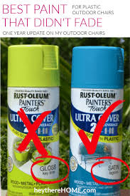 1 Year Later Spray Painted Plastic Outdoor Chairs Painting Plastic Painting Plastic Chairs Painted Outdoor Furniture