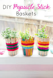 Whether you call it a craft, popsicle, or ice cream stick, it's an awesome craft material that can be used in so. Popsicle Stick Weaving Diy Yarn Baskets Design Improvised